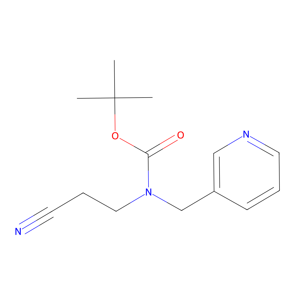 tert-butyl N-(2-cyanoethyl)-N-[(pyridin-3-yl)methyl]carbamate molecular structure, CAS 1495363-12-6