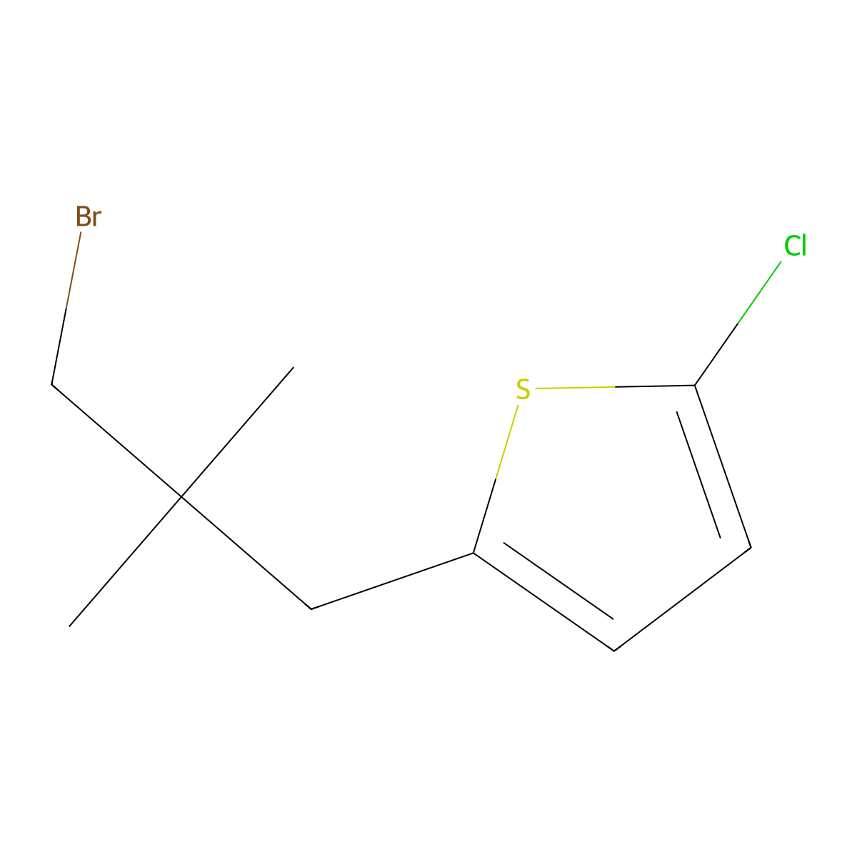 2-(3-Bromo-2,2-dimethylpropyl)-5-chlorothiophene molecular structure, CAS 1495364-06-1