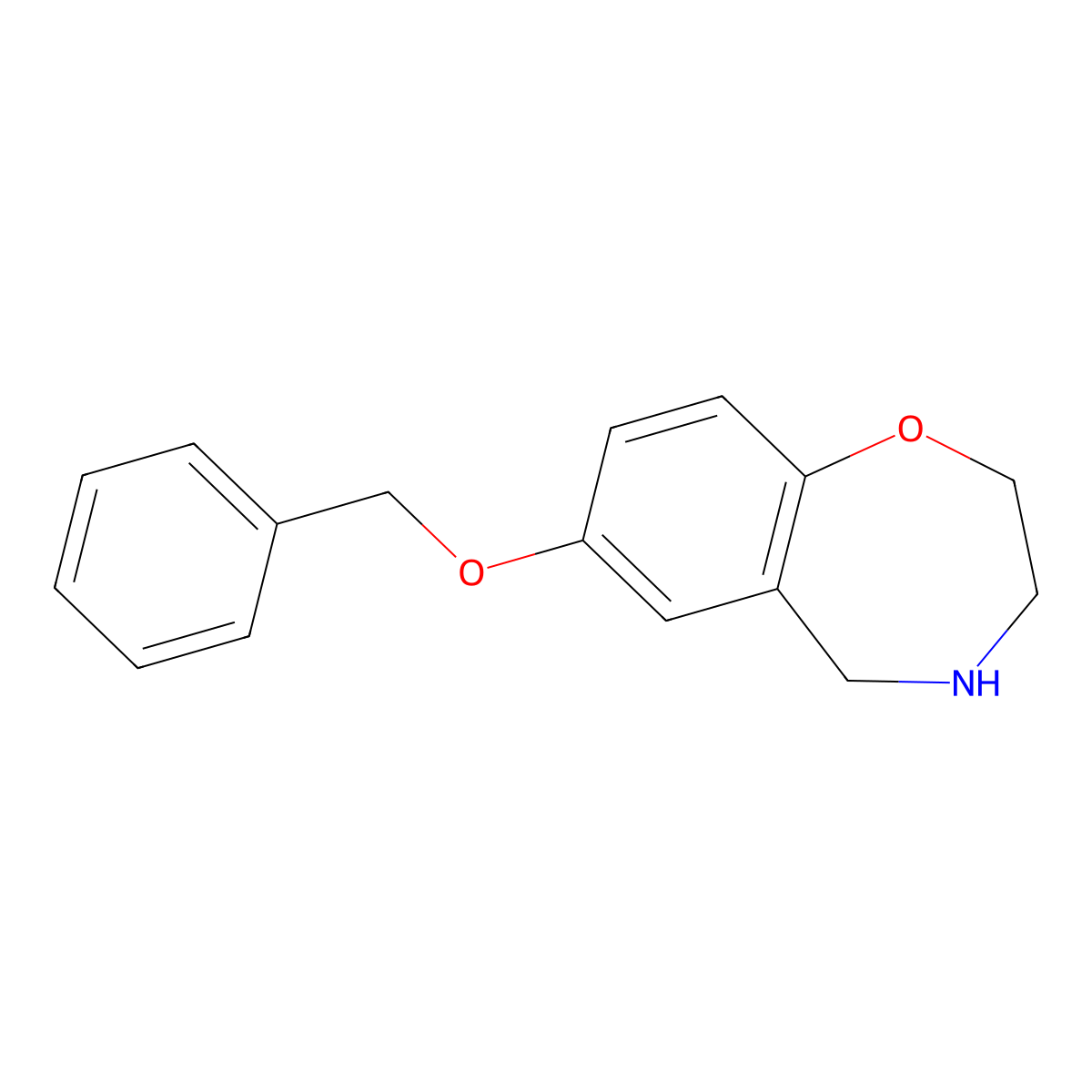 7-(Benzyloxy)-2,3,4,5-tetrahydro-1,4-benzoxazepine molecular structure, CAS 1495366-10-3