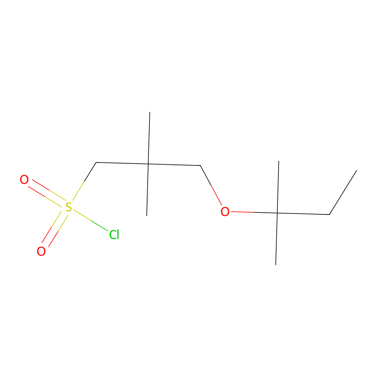 2,2-Dimethyl-3-(tert-pentyloxy)propane-1-sulfonyl chloride molecular structure, CAS 1495369-15-7