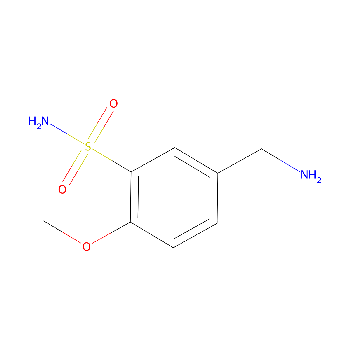 5-(Aminomethyl)-2-methoxybenzene-1-sulfonamide molecular structure, CAS 1495375-67-1