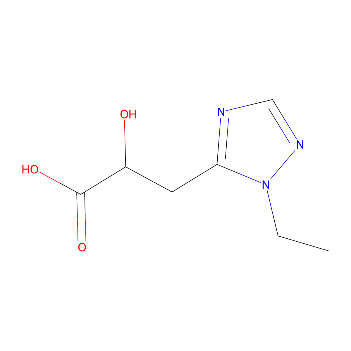 3-(1-Ethyl-1h-1,2,4-triazol-5-yl)-2-hydroxypropanoic acid molecular structure, CAS 1495380-14-7