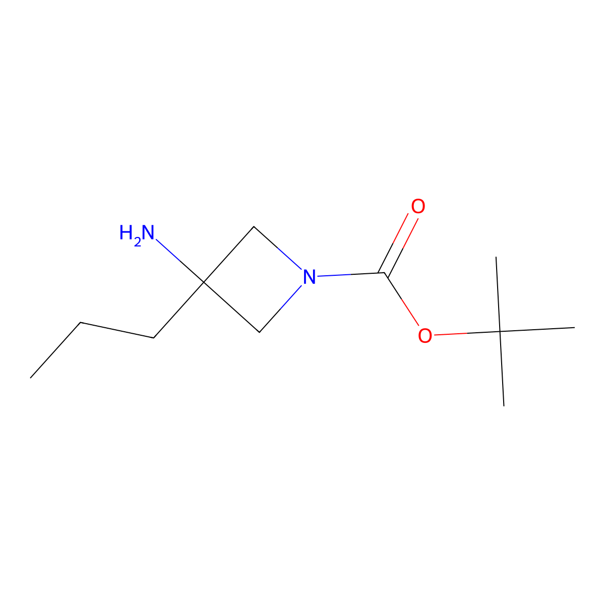 Tert-butyl 3-amino-3-propylazetidine-1-carboxylate molecular structure, CAS 1495386-58-7