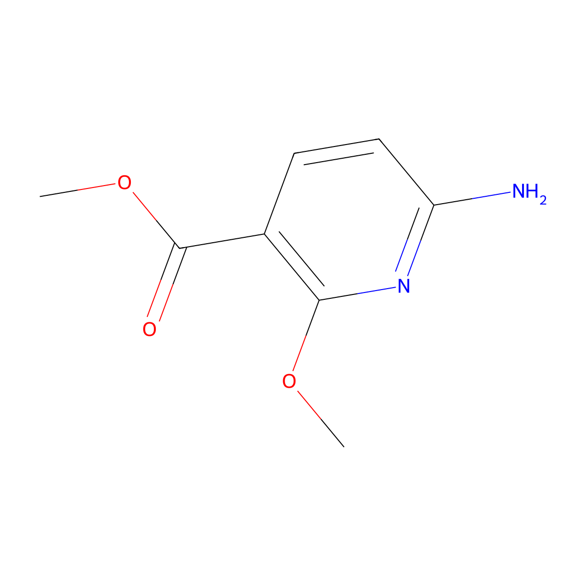 Methyl 6-amino-2-methoxynicotinate molecular structure, CAS 149539-81-1