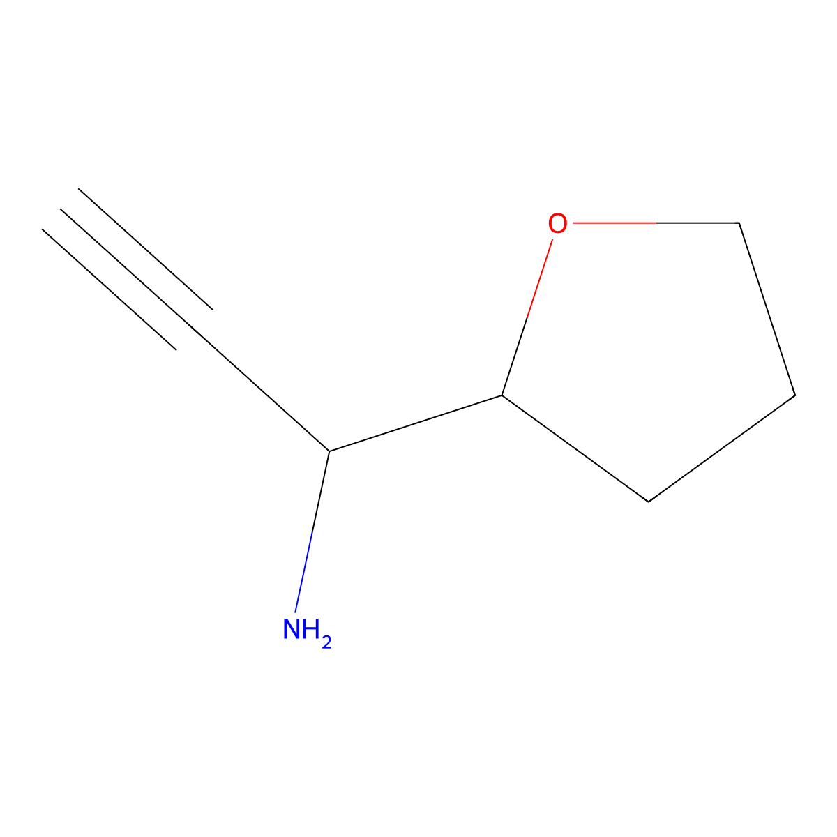 1-(Oxolan-2-yl)prop-2-yn-1-amine molecular structure, CAS 1495393-47-9