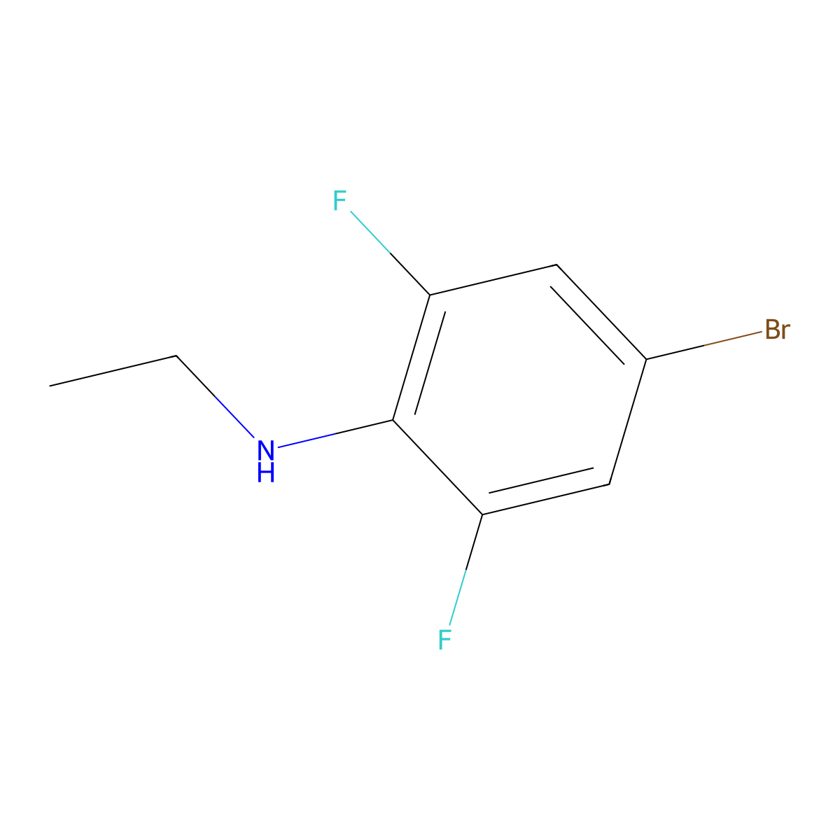 4-bromo-N-ethyl-2,6-difluoroaniline molecular structure, CAS 1495397-56-2