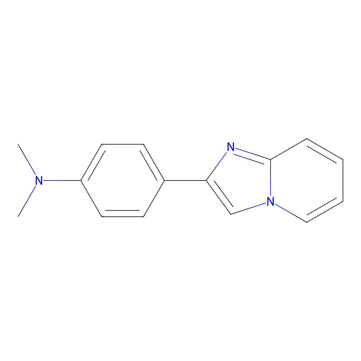 4-(Imidazo[1,2-a]pyridin-2-yl)-N,N-dimethylaniline molecular structure, CAS 14954-72-4