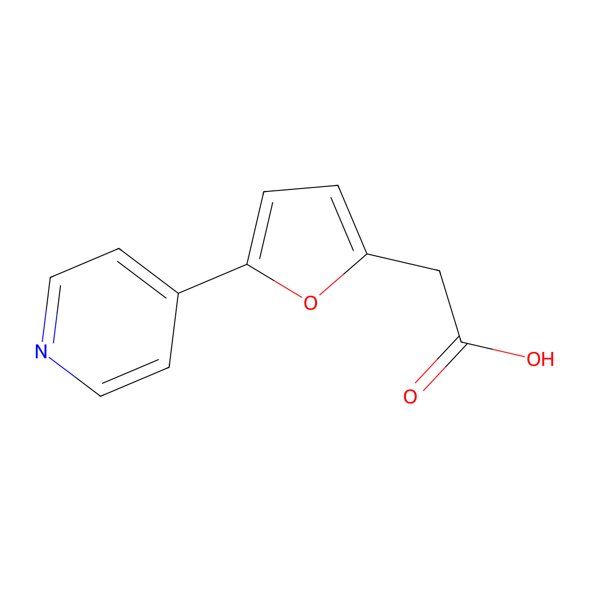 2-[5-(Pyridin-4-YL)furan-2-YL]acetic acid molecular structure, CAS 1495404-65-3