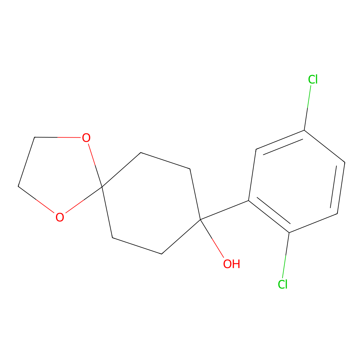 8-(2,5-Dichlorophenyl)-1,4-dioxaspiro[4.5]decan-8-ol molecular structure, CAS 1495407-67-4