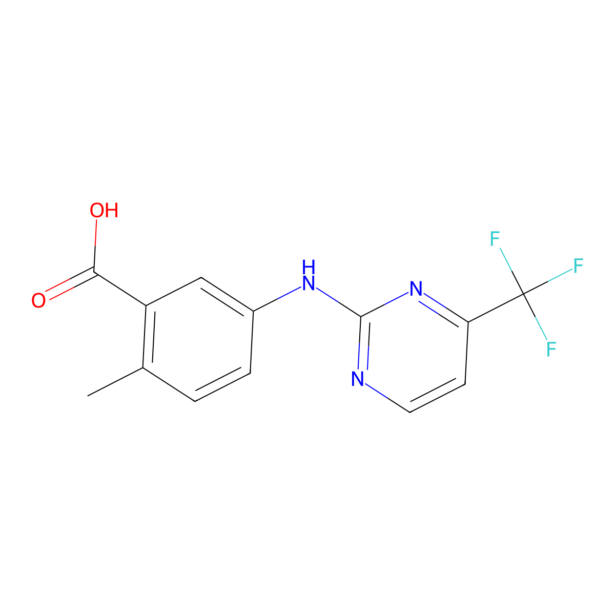 2-Methyl-5-((4-(trifluoromethyl)pyrimidin-2-yl)amino)benzoic acid molecular structure, CAS 1495407-96-9