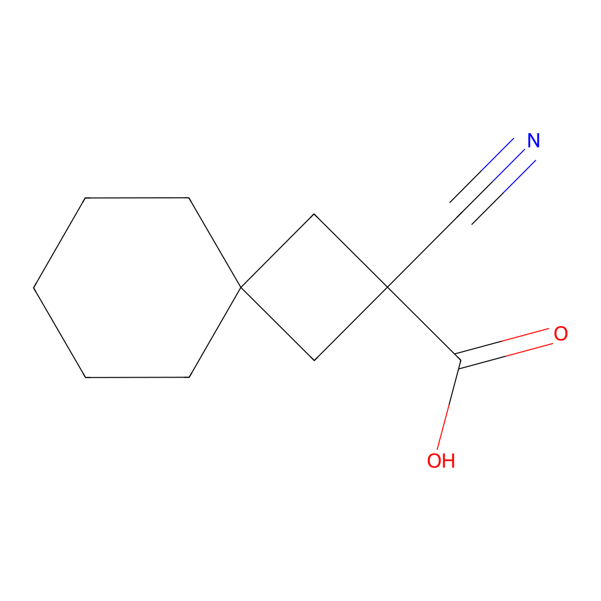 2-Cyanospiro[3.5]nonane-2-carboxylic acid molecular structure, CAS 1495416-47-1