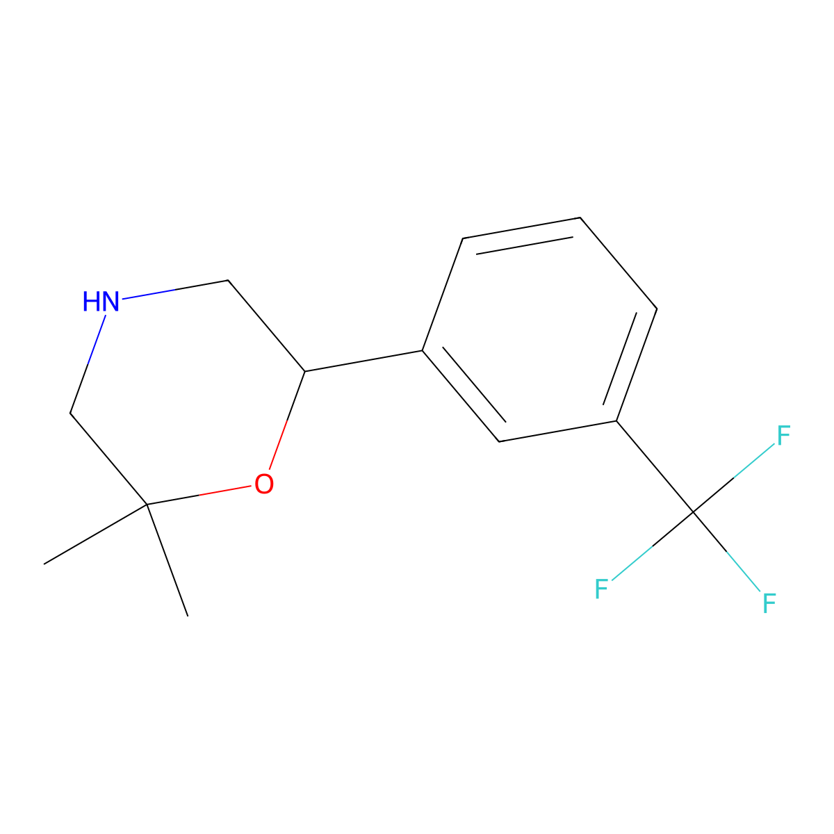 2,2-Dimethyl-6-[3-(trifluoromethyl)phenyl]morpholine molecular structure, CAS 1495447-97-6