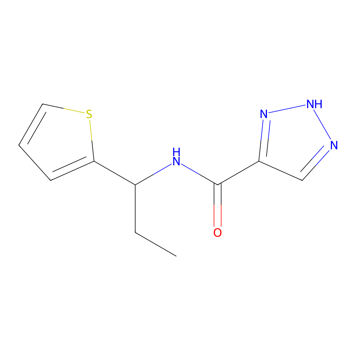 N-[1-(2-thienyl)propyl]-1H-1,2,3-triazole-5-carboxamide molecular structure, CAS 1495455-20-3