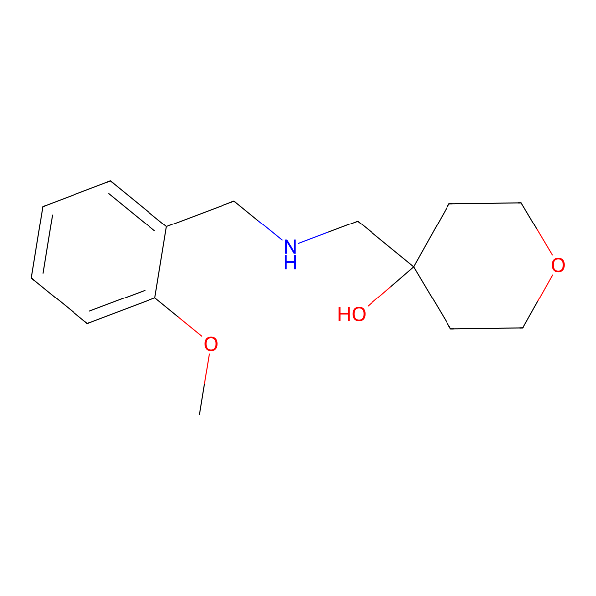 4-({[(2-Methoxyphenyl)methyl]amino}methyl)oxan-4-ol molecular structure, CAS 1495458-70-2