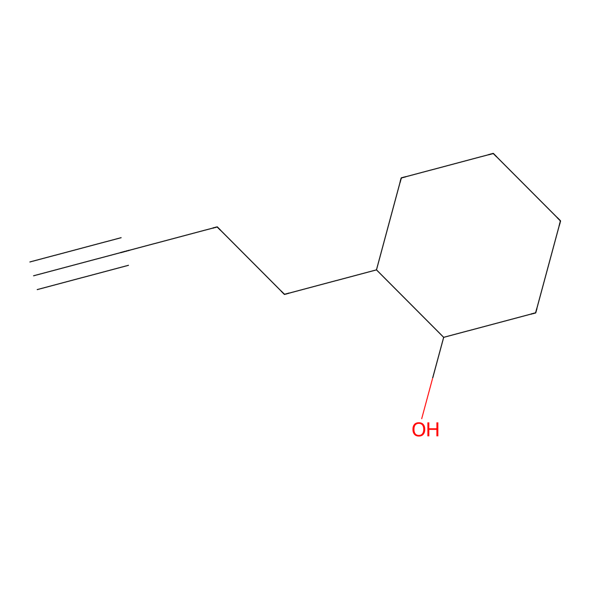 2-(But-3-yn-1-yl)cyclohexan-1-ol molecular structure, CAS 1495463-85-8