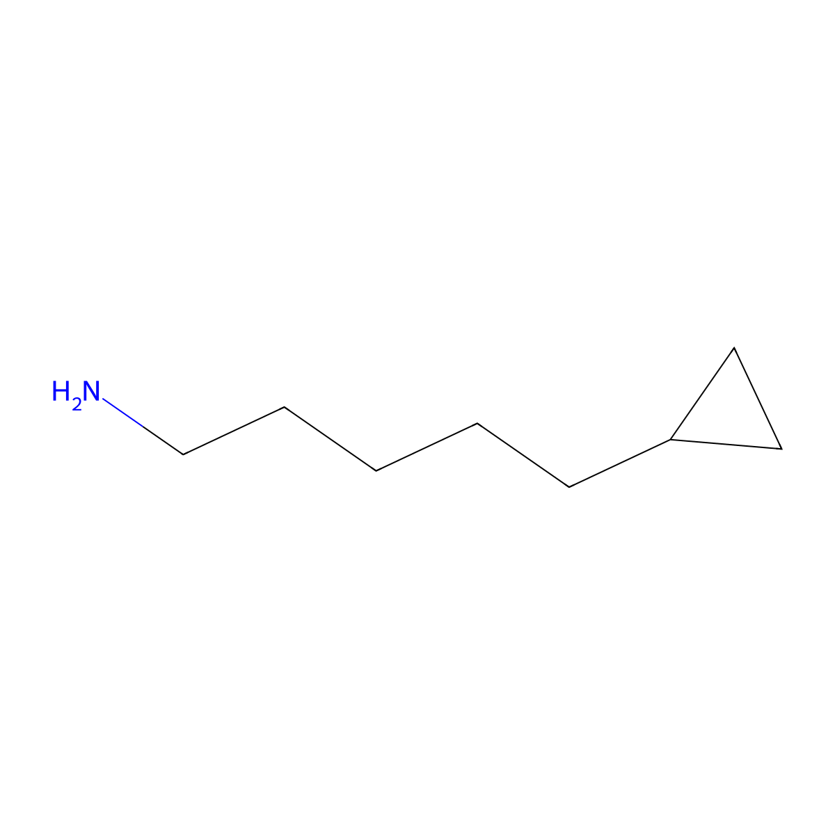 5-Cyclopropylpentan-1-amine molecular structure, CAS 1495469-10-7