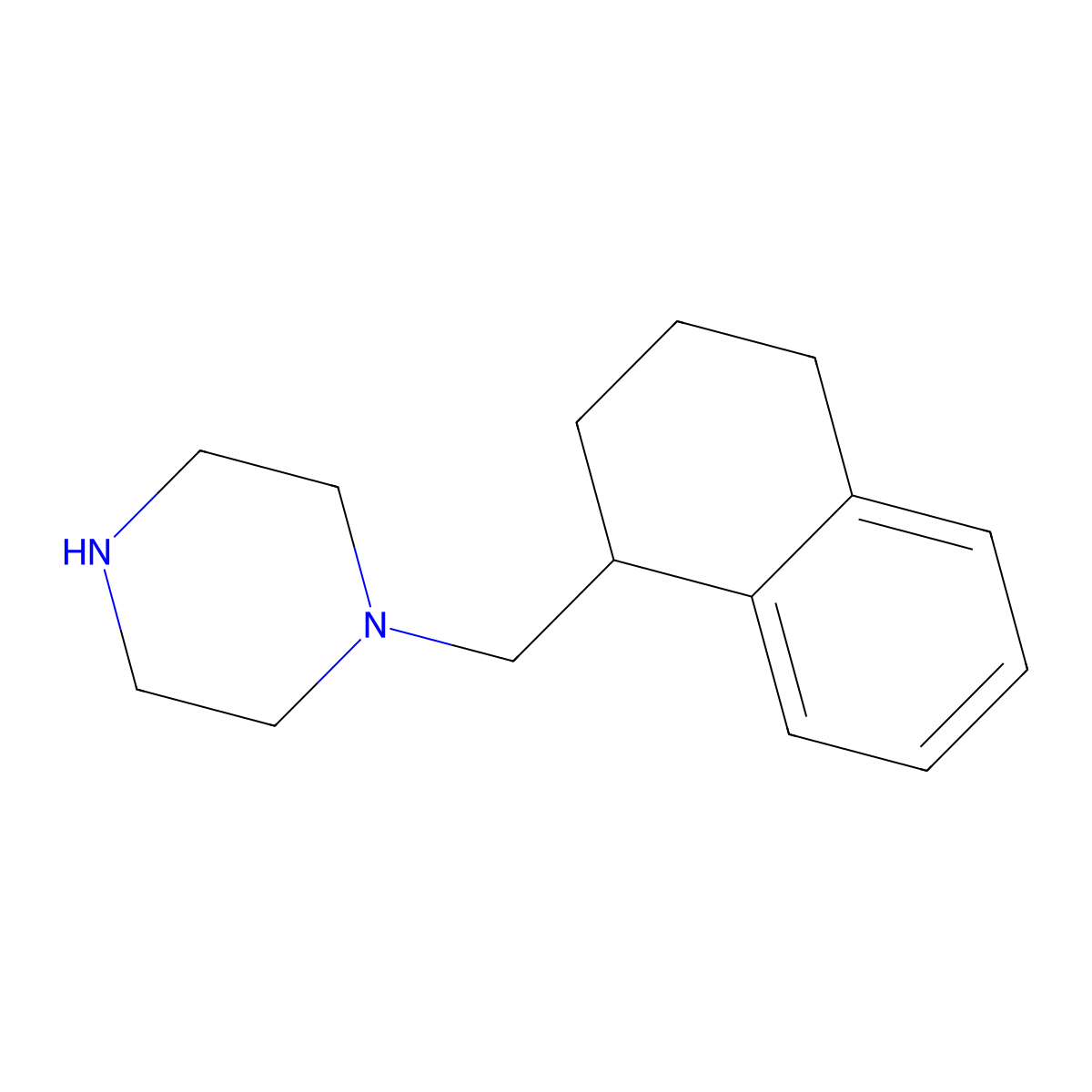 1-((1,2,3,4-Tetrahydronaphthalen-1-yl)methyl)piperazine molecular structure, CAS 1495475-64-3