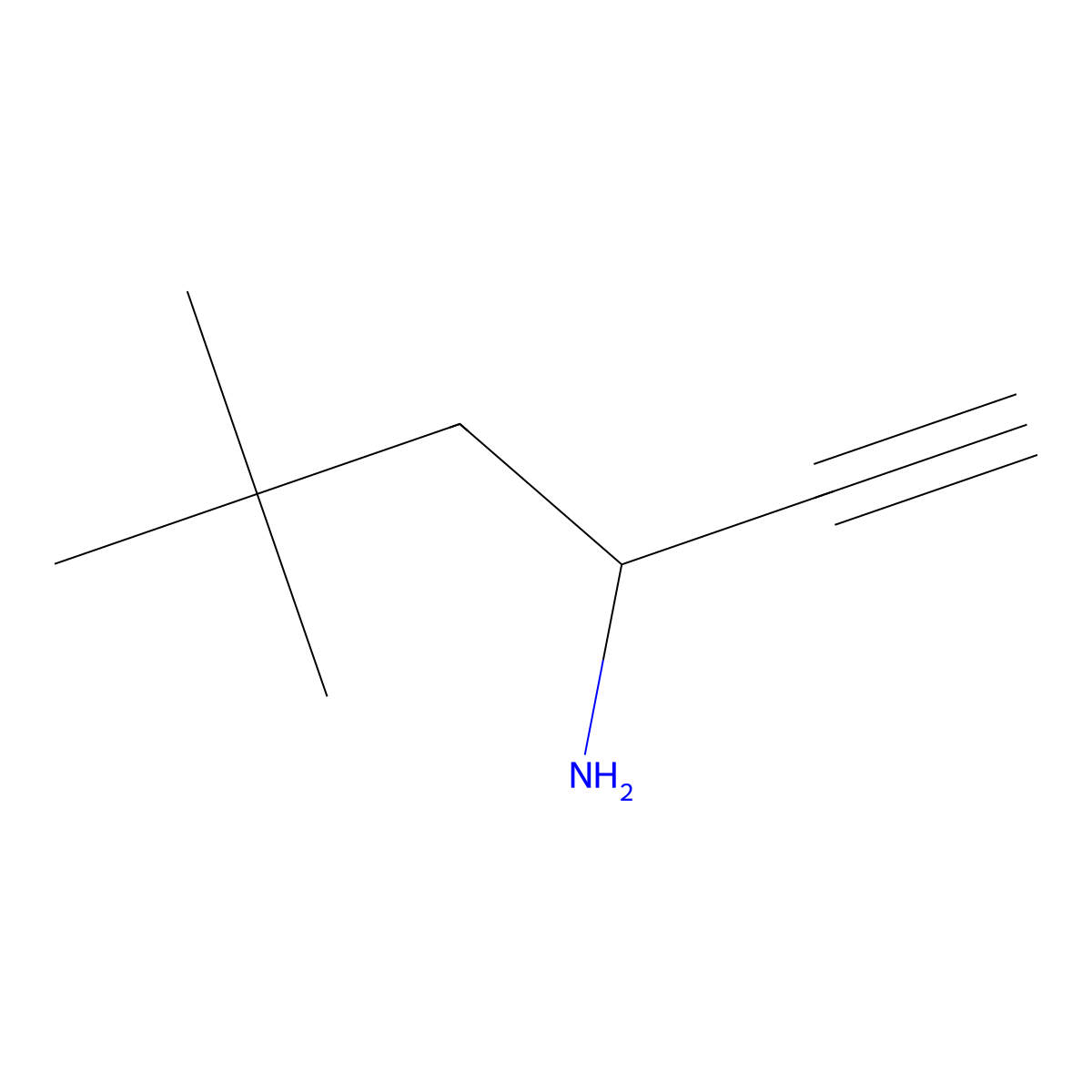 5,5-Dimethylhex-1-yn-3-amine molecular structure, CAS 1495476-93-1