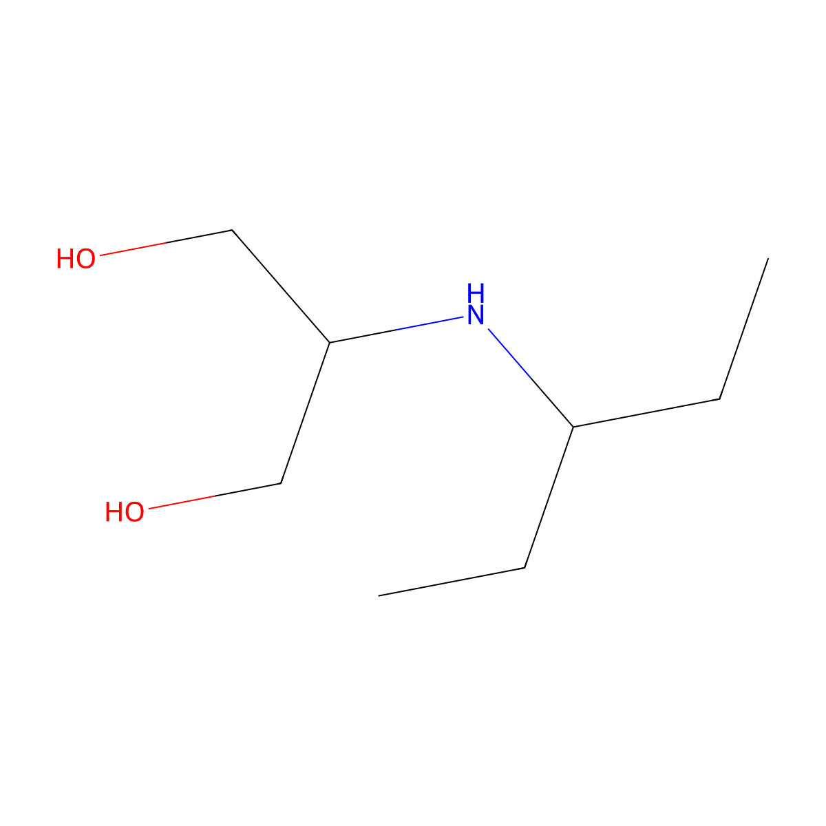 2-[(Pentan-3-yl)amino]propane-1,3-diol molecular structure, CAS 1495480-47-1