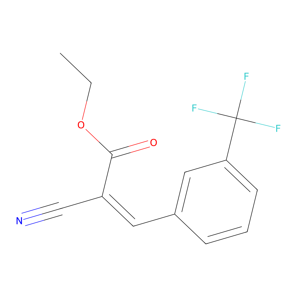ethyl (2E)-2-cyano-3-[3-(trifluoromethyl)phenyl]prop-2-enoate molecular structure, CAS 149550-20-9