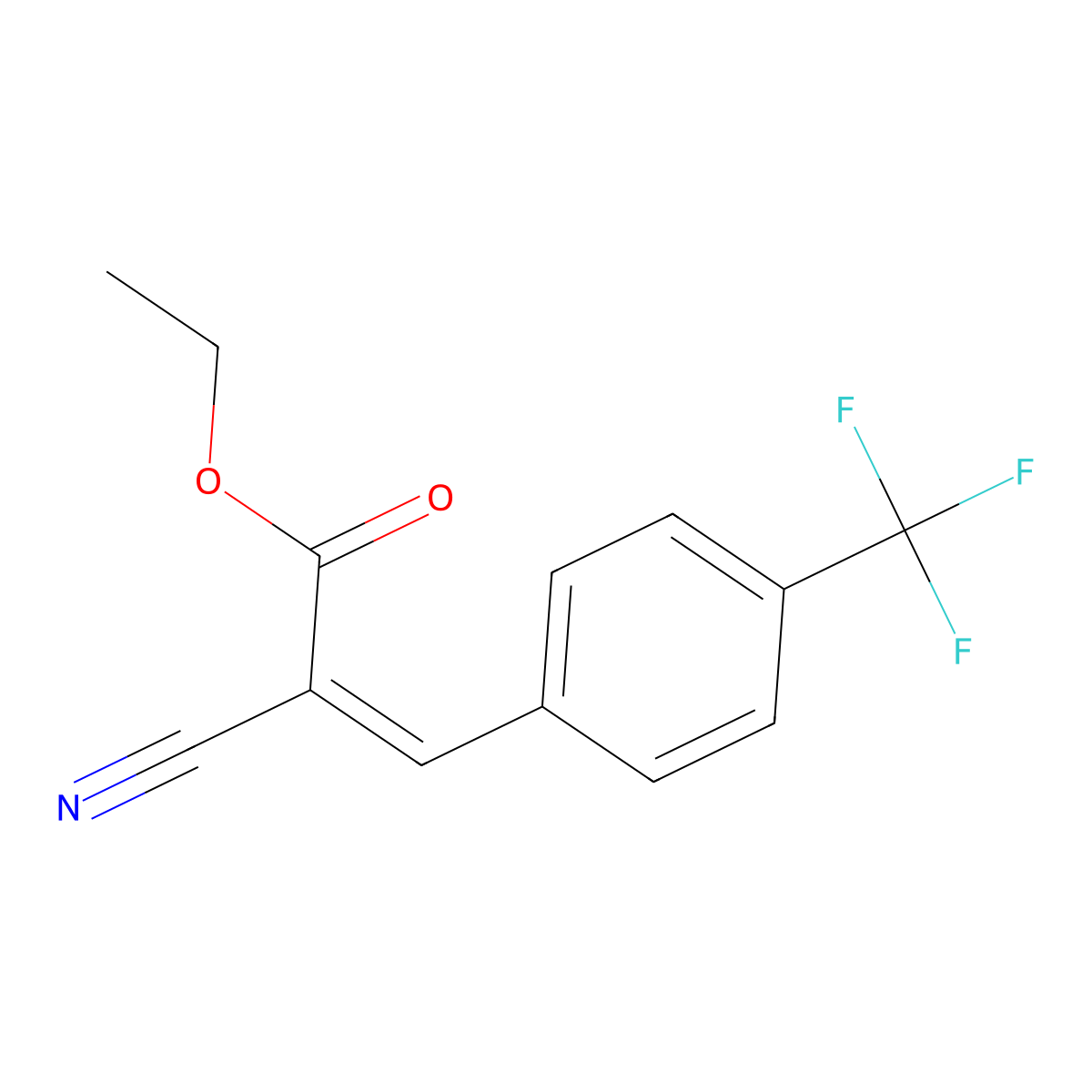 Ethyl 2-cyano-3-[4-(trifluoromethyl)phenyl]prop-2-enoate molecular structure, CAS 149550-21-0