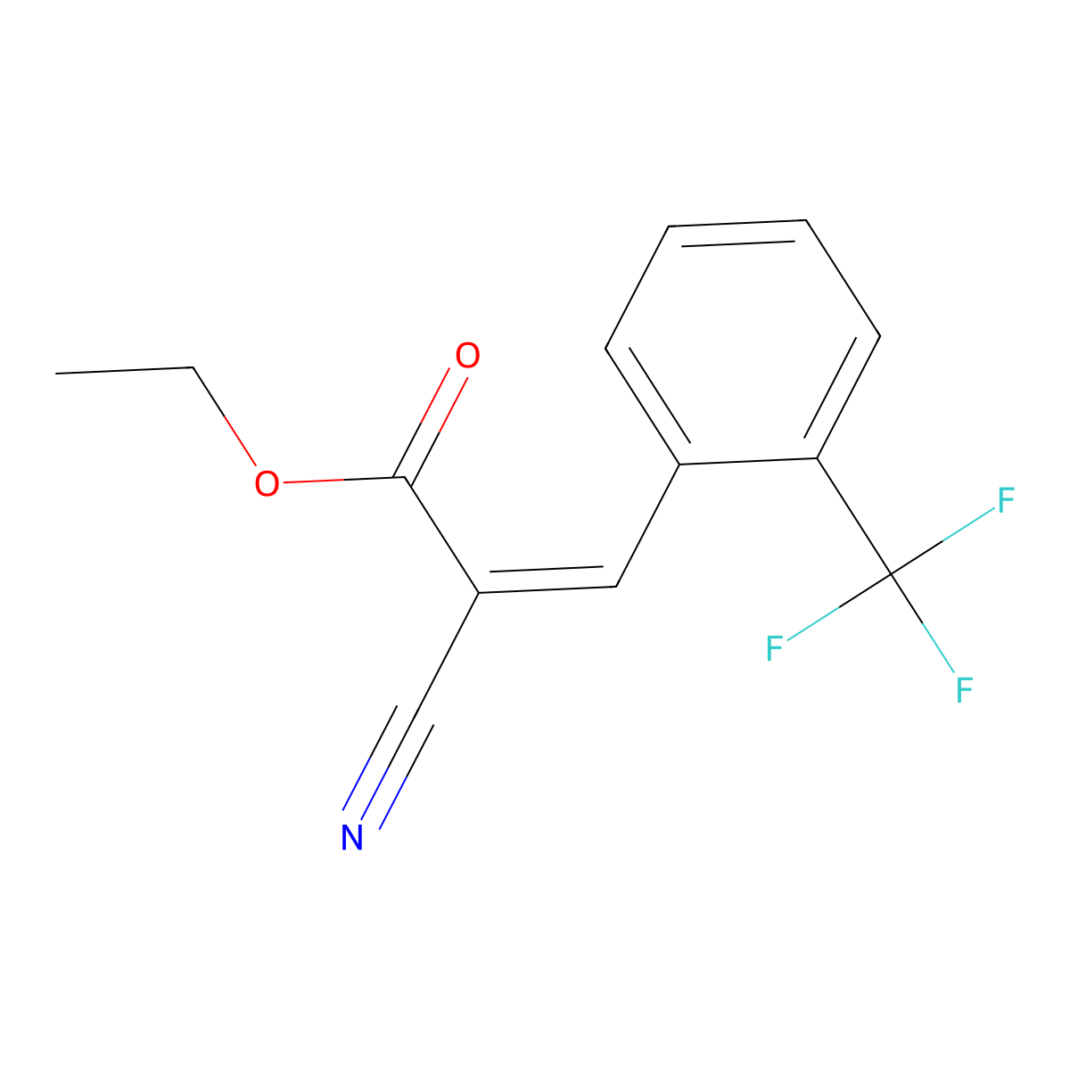 Ethyl 2-cyano-3-[2-(trifluoromethyl)phenyl]prop-2-enoate molecular structure, CAS 149550-22-1