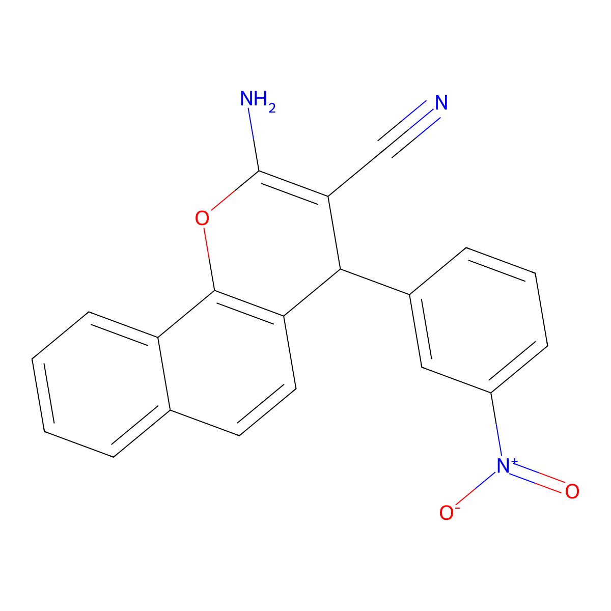 2-amino-4-(3-nitrophenyl)-4H-benzo[h]chromene-3-carbonitrile molecular structure, CAS 149550-36-7