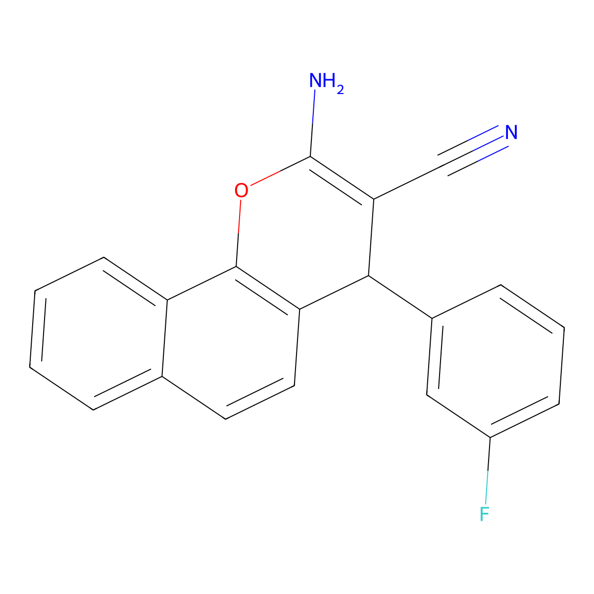 2-amino-4-(3-fluorophenyl)-4H-benzo[h]chromene-3-carbonitrile molecular structure, CAS 149550-42-5