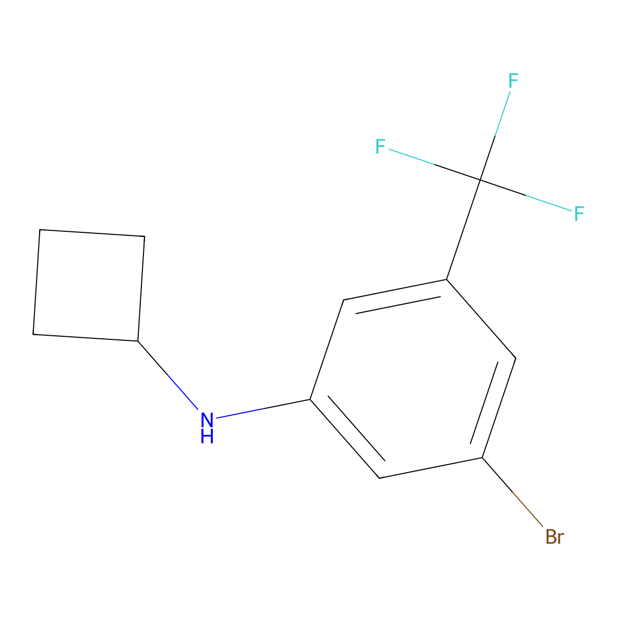 3-bromo-N-cyclobutyl-5-(trifluoromethyl)aniline molecular structure, CAS 1495501-25-1
