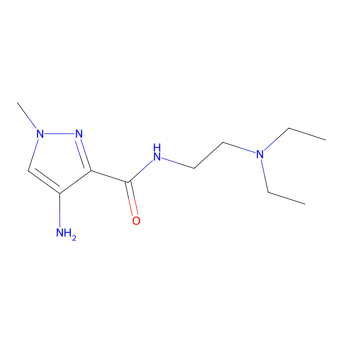 4-Amino-N-[2-(diethylamino)ethyl]-1-methyl-1H-pyrazole-3-carboxamide molecular structure, CAS 1495517-23-1