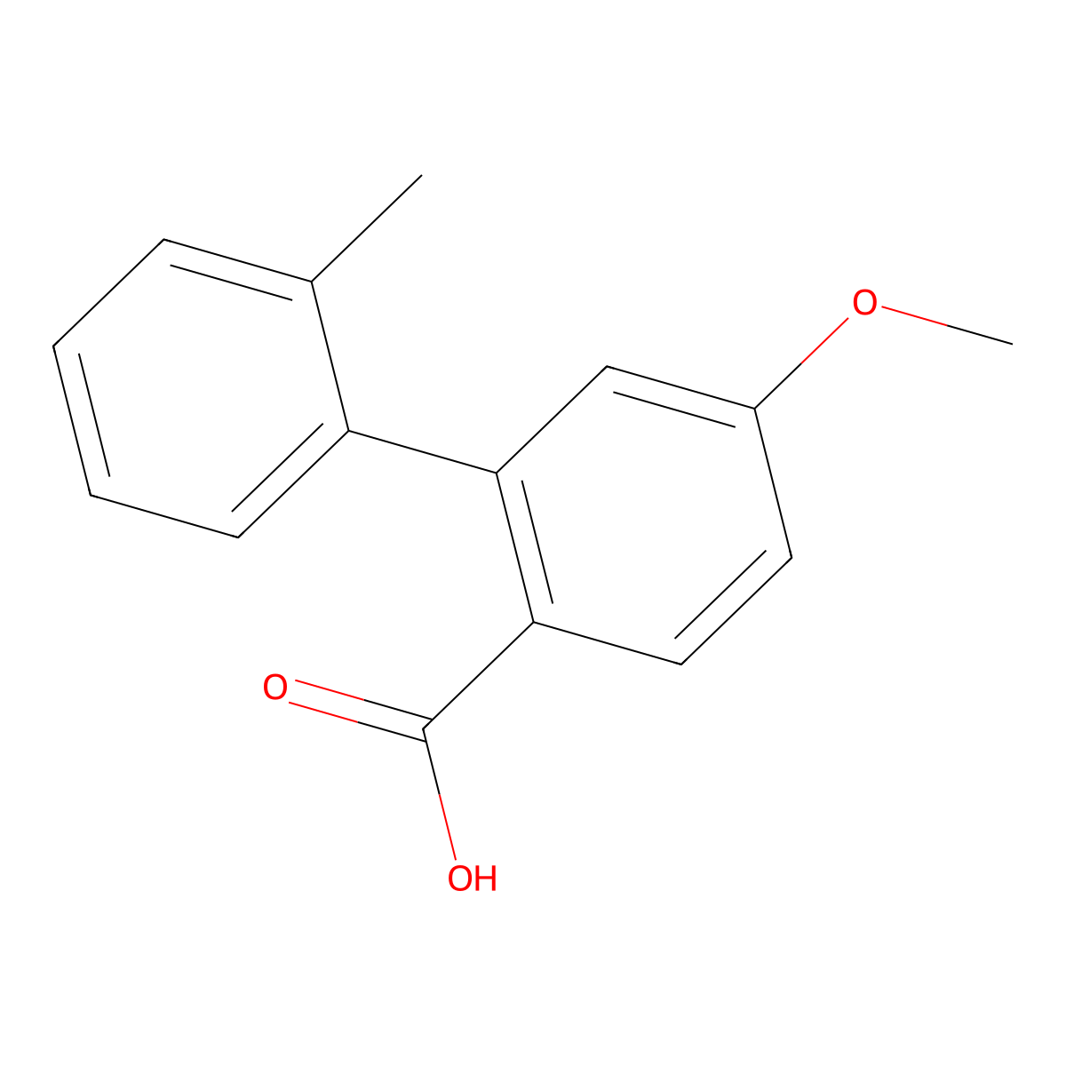 5-Methoxy-2'-methyl[1,1'-biphenyl]-2-carboxylic acid molecular structure, CAS 149554-46-1