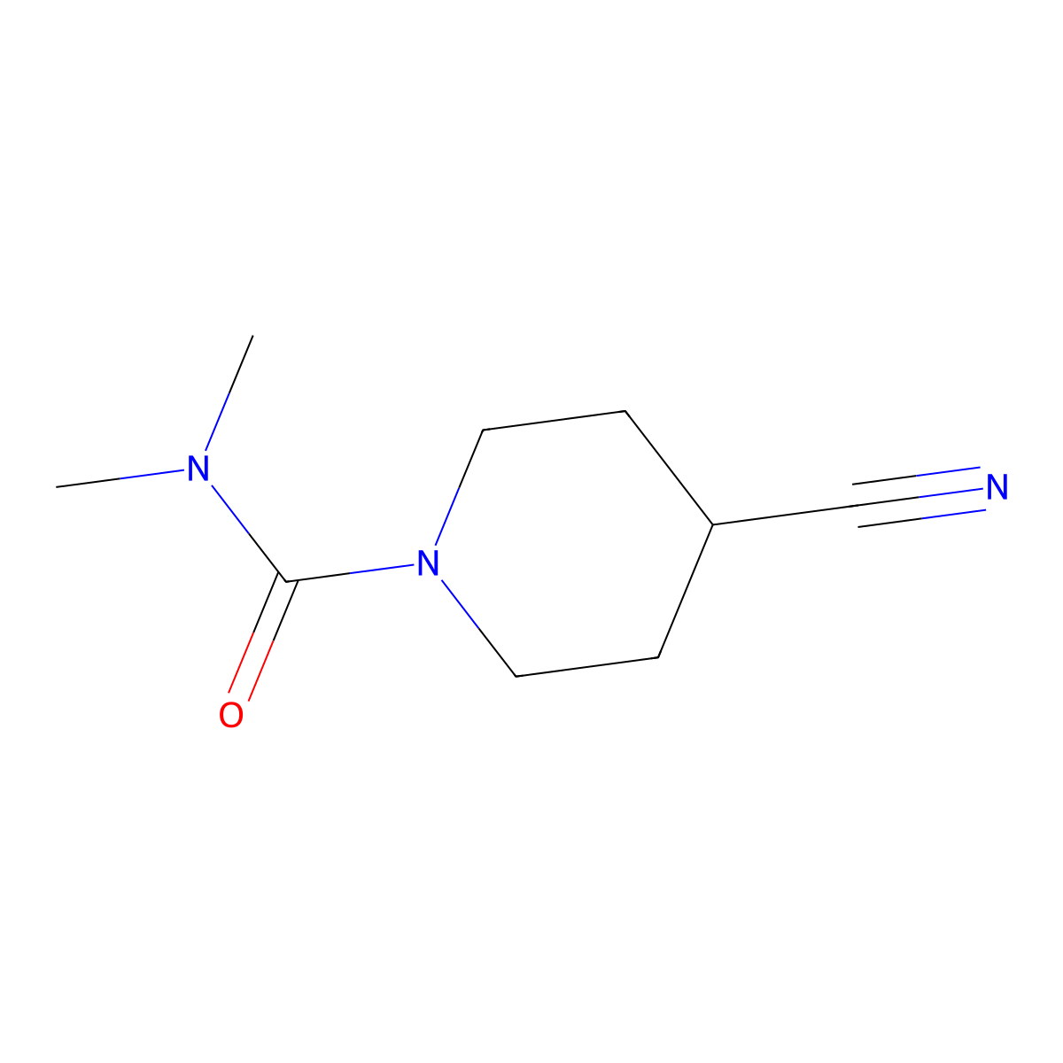 4-cyano-N,N-dimethylpiperidine-1-carboxamide molecular structure, CAS 1495546-13-8