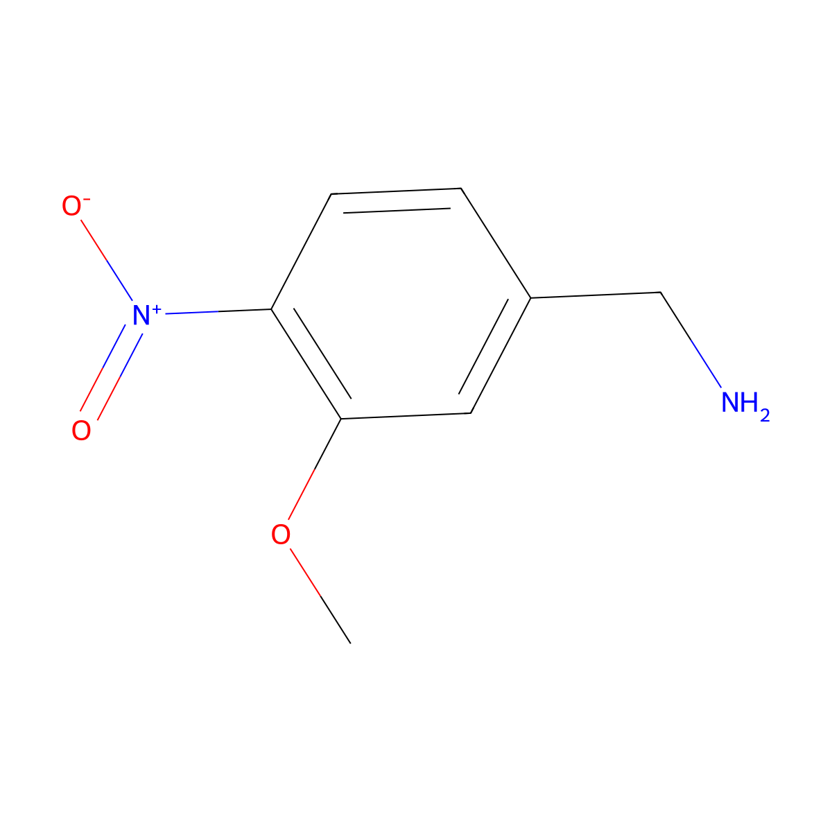 3-Methoxy-4-nitrobenzylamine molecular structure, CAS 149555-78-2