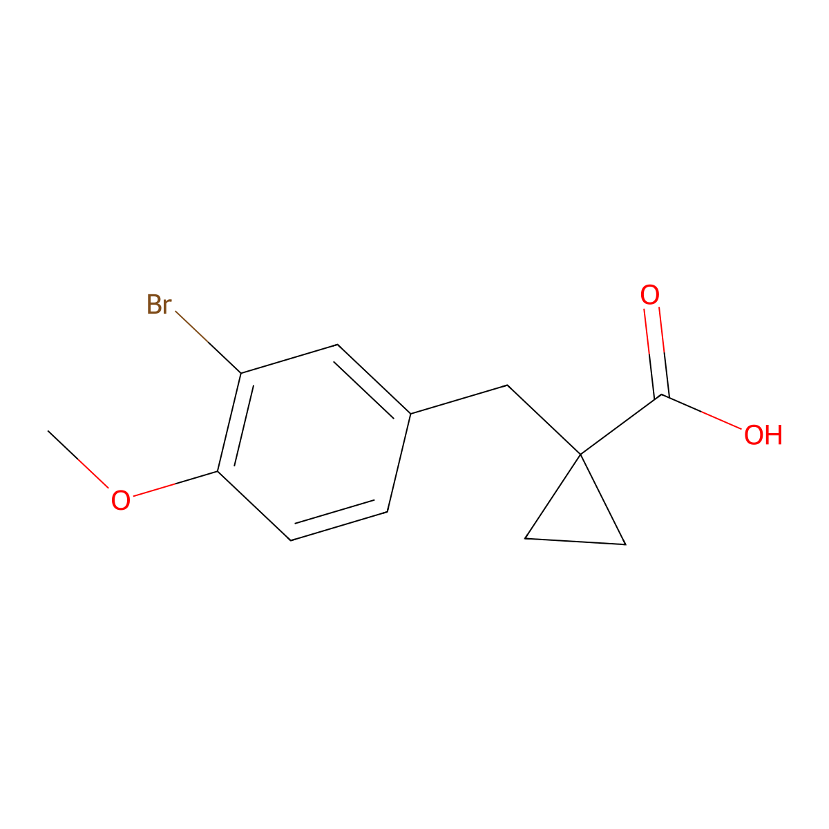 1-(3-Bromo-4-methoxybenzyl)cyclopropane-1-carboxylic acid molecular structure, CAS 1495550-78-1
