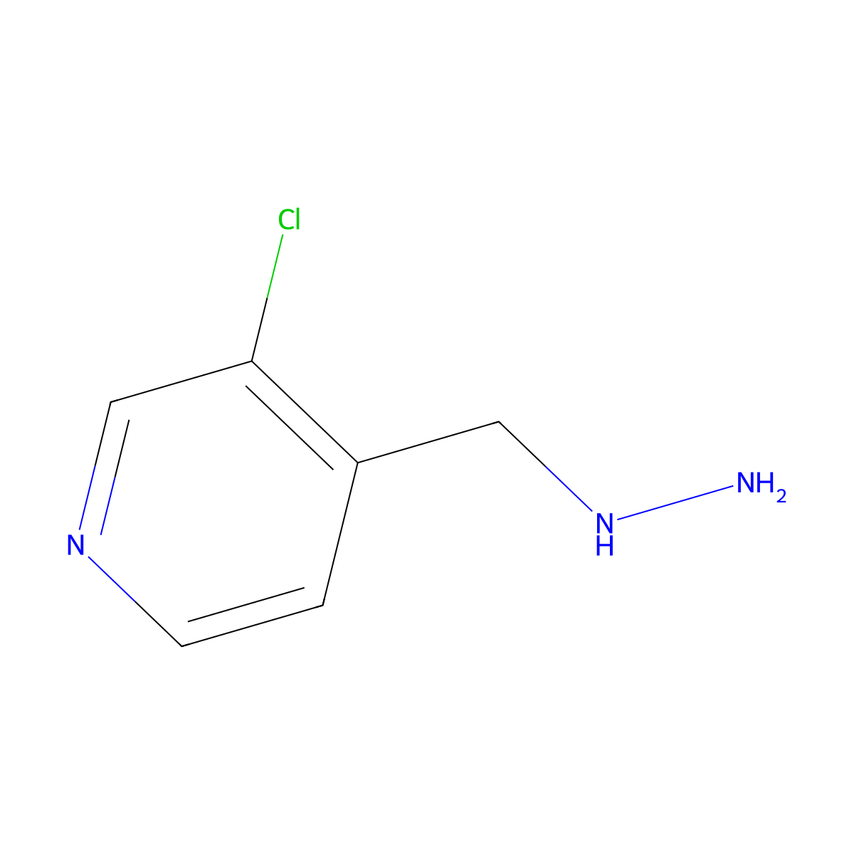 3-Chloro-4-(hydrazinylmethyl)pyridine molecular structure, CAS 1495553-30-4
