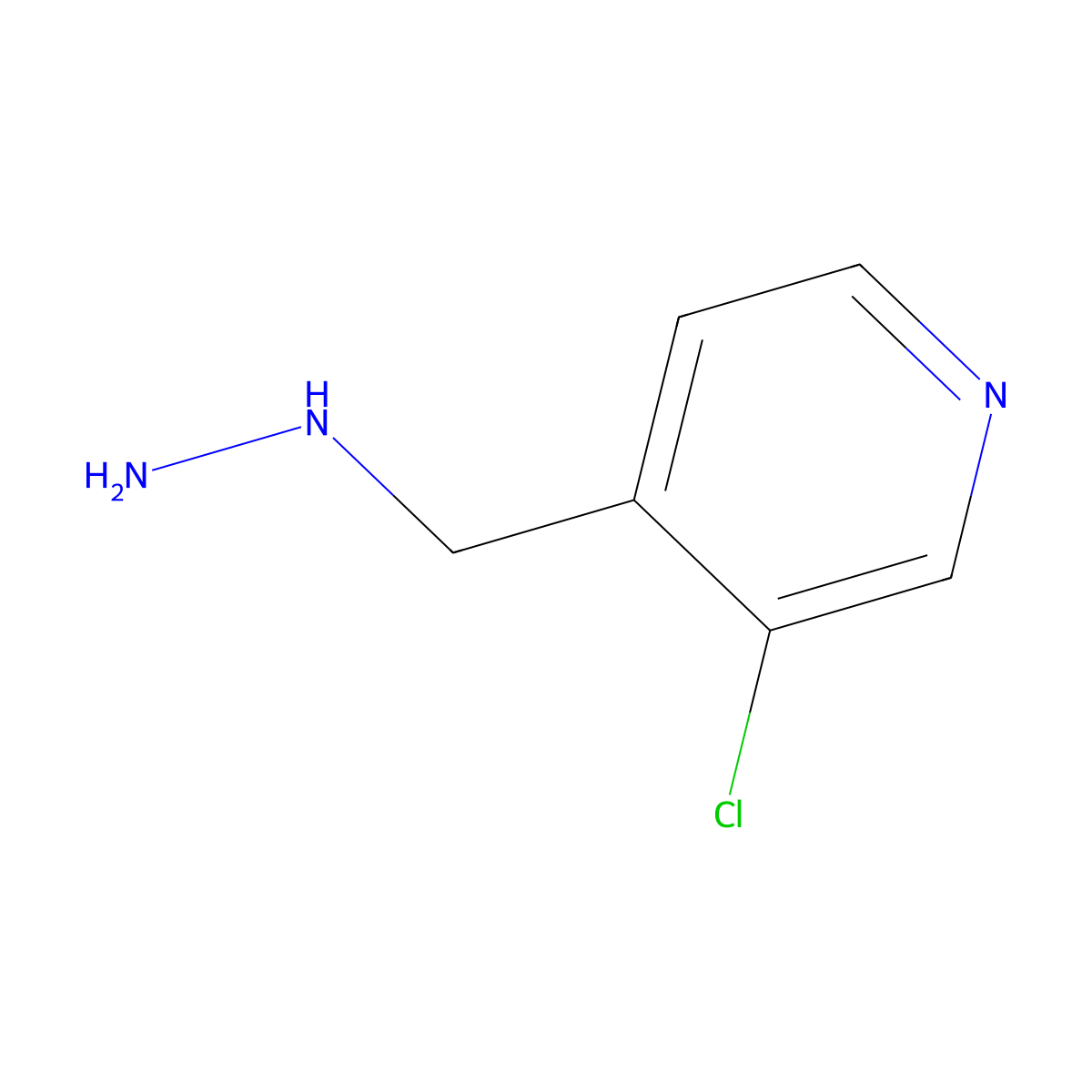 3-Chloro-4-(hydrazinylmethyl)pyridine molecular structure, CAS 1495553-30-4