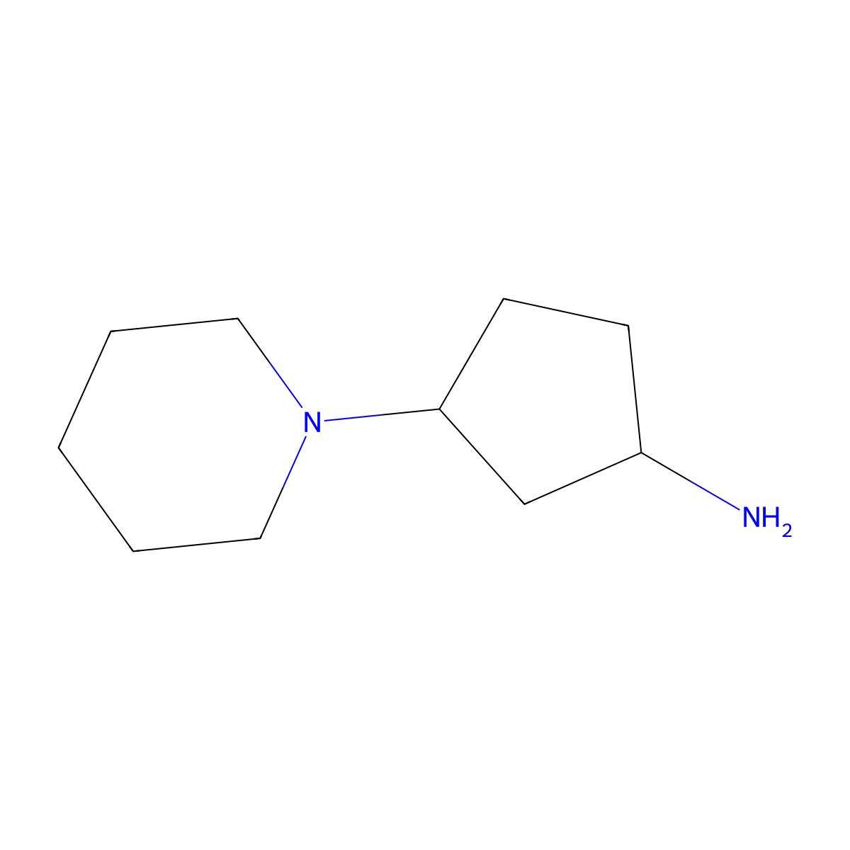 3-(Piperidin-1-yl)cyclopentan-1-amine molecular structure, CAS 1495562-99-6