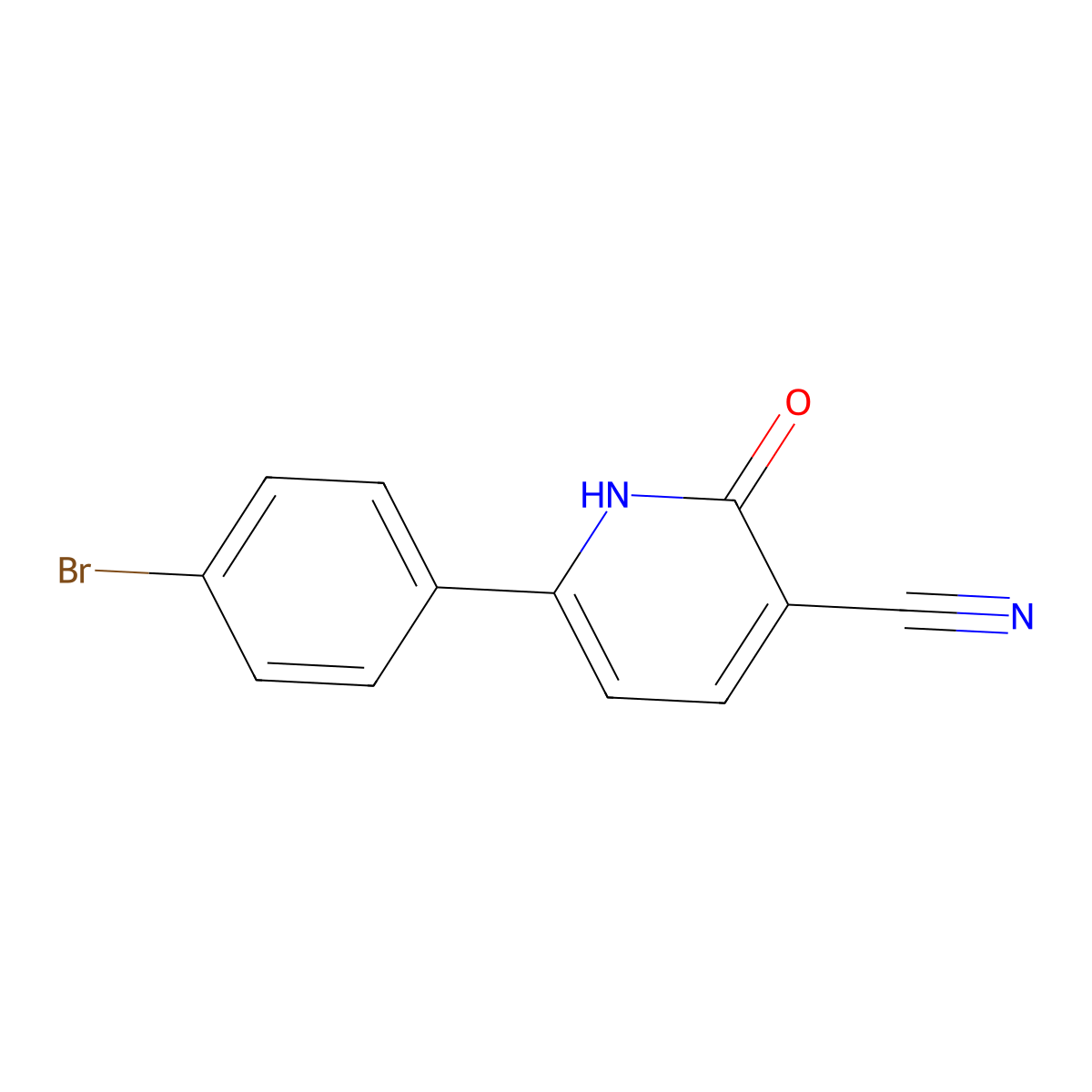 6-(4-bromophenyl)-2-oxo-1H-pyridine-3-carbonitrile molecular structure, CAS 149557-07-3