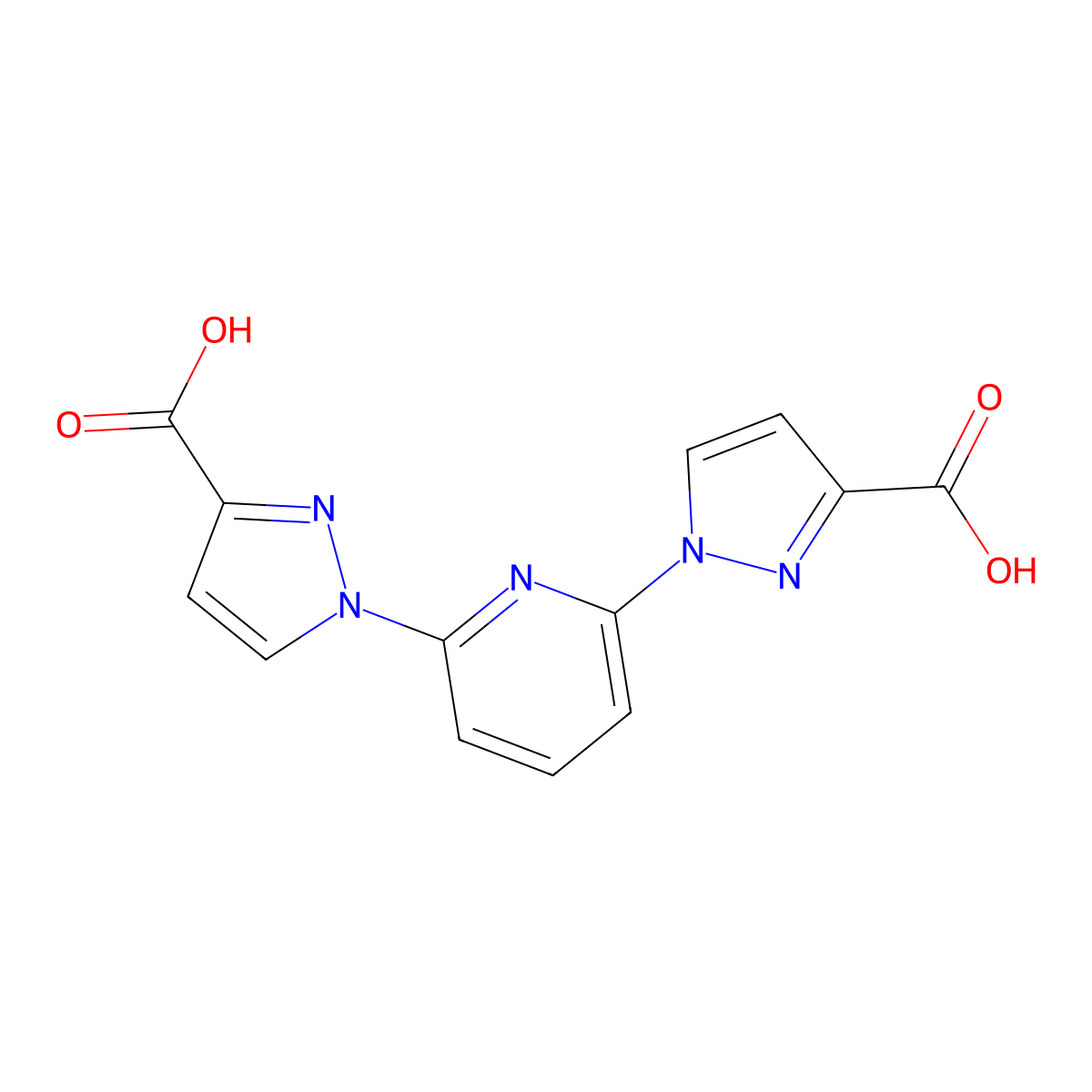 1,1'-(Pyridine-2,6-diyl)bis(1H-pyrazole-3-carboxylic acid) molecular structure, CAS 149558-69-0