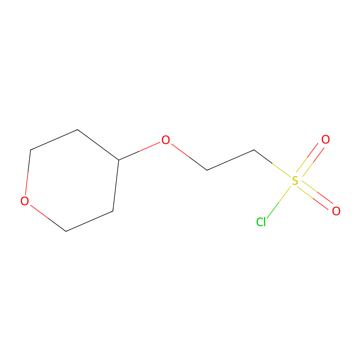 2-(Oxan-4-yloxy)ethane-1-sulfonyl chloride molecular structure, CAS 1495584-23-0