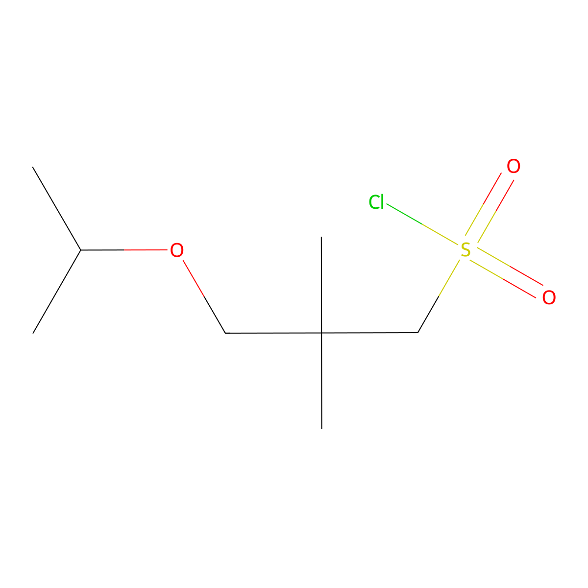 3-Isopropoxy-2,2-dimethylpropane-1-sulfonyl chloride molecular structure, CAS 1495586-87-2