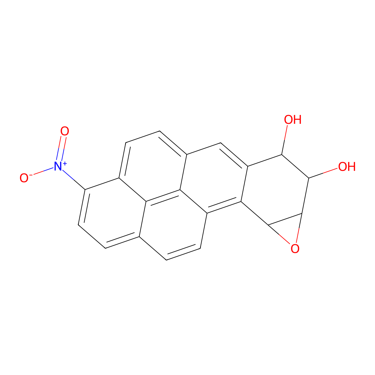 3-Nitrobenzo(a)pyrene-7,8-diol-9,10-epoxide molecular structure, CAS 149559-16-0