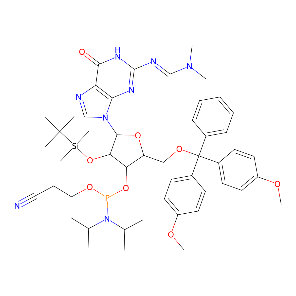 RNA "G" phosphoramidite molecular structure, CAS 149559-87-5