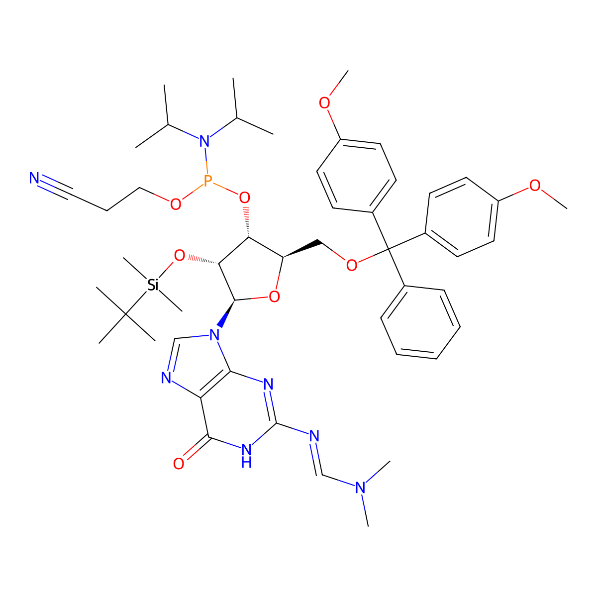 RNA "G" phosphoramidite molecular structure, CAS 149559-87-5
