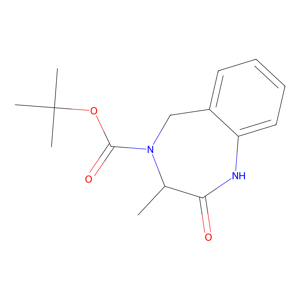tert-butyl 3-methyl-2-oxo-2,3,4,5-tetrahydro-1H-1,4-benzodiazepine-4-carboxylate molecular structure, CAS 1495590-08-3
