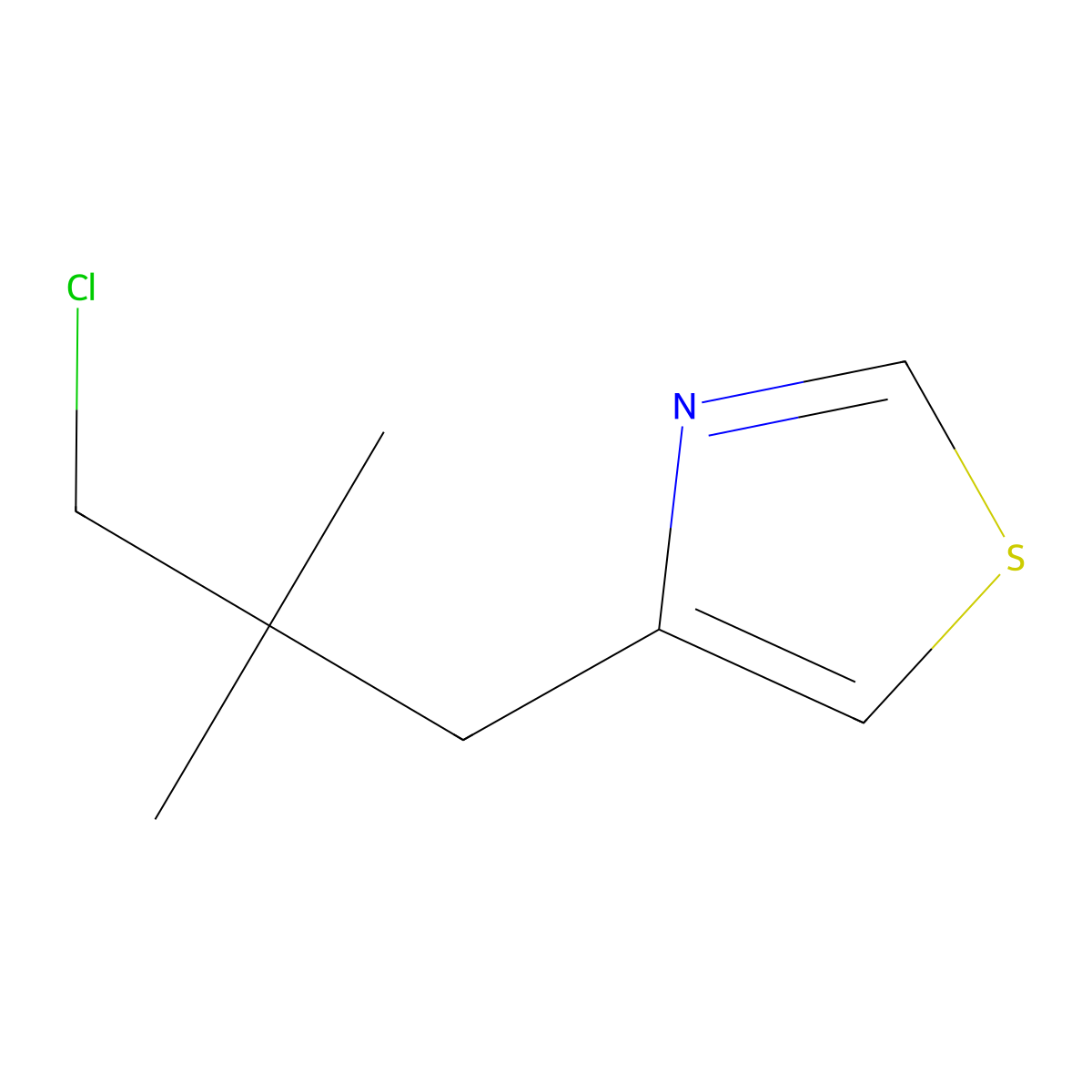 4-(3-Chloro-2,2-dimethylpropyl)-1,3-thiazole molecular structure, CAS 1495590-37-8