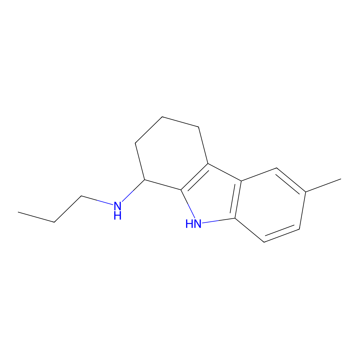 6-methyl-N-propyl-2,3,4,9-tetrahydro-1H-carbazol-1-amine molecular structure, CAS 1495599-61-5