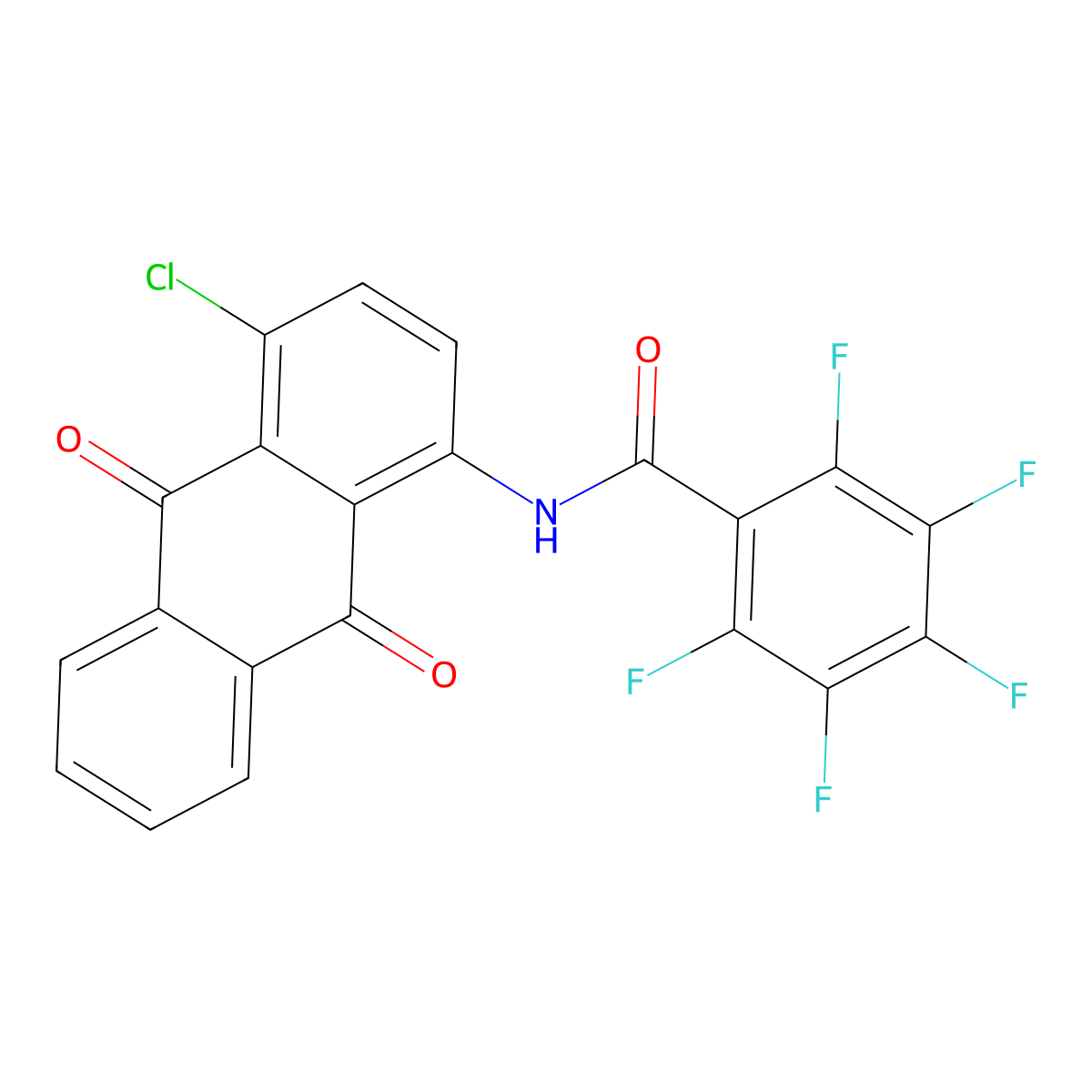 N-(4-chloro-9,10-dioxoanthracen-1-yl)-2,3,4,5,6-pentafluorobenzamide molecular structure, CAS 14956-72-0