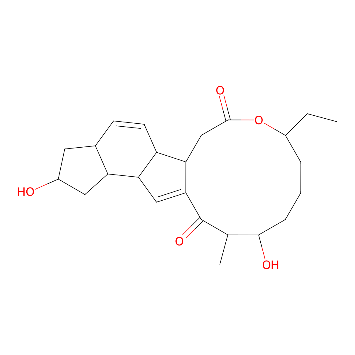 Spinosyn A aglycone molecular structure, CAS 149560-97-4