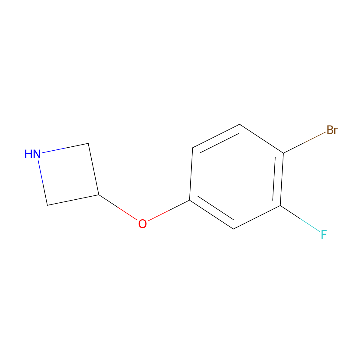 3-(4-Bromo-3-fluorophenoxy)azetidine molecular structure, CAS 1495618-89-7